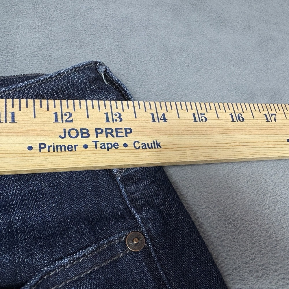 KanCan High Rise Button Fly Flare Jeans‎ Size 27 Dark Wash Raw Hem Stretch - Picture 8 of 10